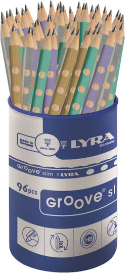 Creion Hb Lyra Groove Metallic Argintiu Crestături Asistive 1760120