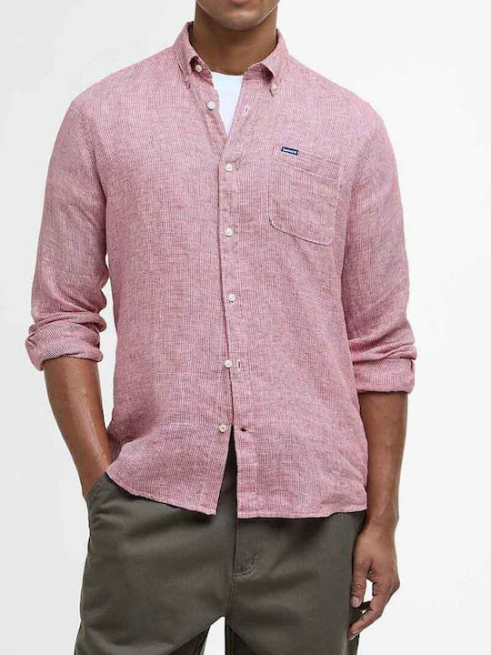 Barbour Linton Long Sleeve Linen Checked Pink S...