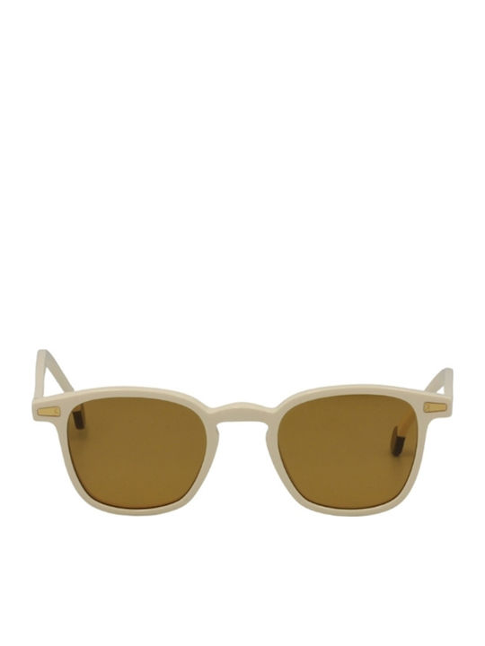 Kyme Damen Sonnenbrille mit Beige Kunststoff Gestell und Braun Linse FERNANDO 10
