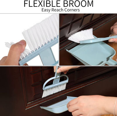 Set of Small Broom and Dustpan for Countertop, Various Colors
