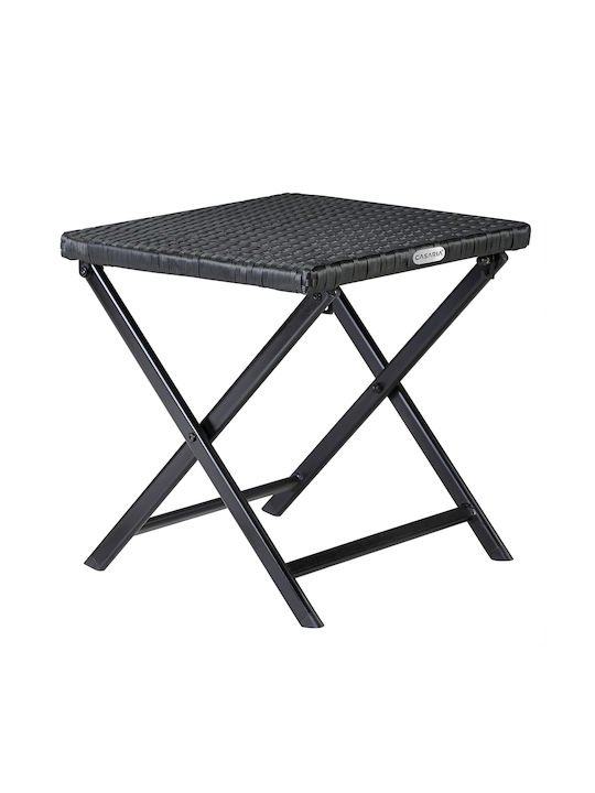 Gartenhocker Außenbereich Rattan Schwarz 44x40x44cm