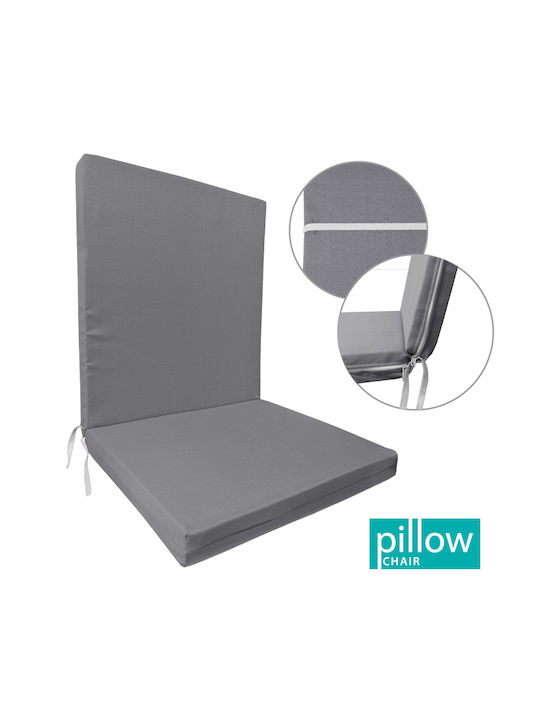 Go Smart Home Garden Chair Cushion with Backrest Gray 44x52cm