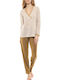 Pink Label Winter Women's Cotton Pajama Set Gold