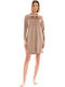 Pink Label Winter Velvet Women's Nightgown Skin