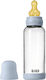 Bibs Set of Glass Baby Bottles Anti-Colic with Rubber Teat for 0+ Months Blue 240ml