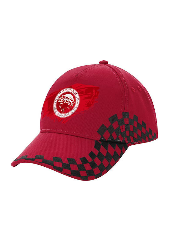 Olympiacos F.C Adult Cap Ultimate Red Black Racing Scratch 100% Cotton Drill Adult Unisex One Size