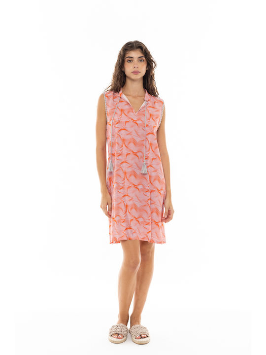 Pink Label Damen Kaftan Strand Orange