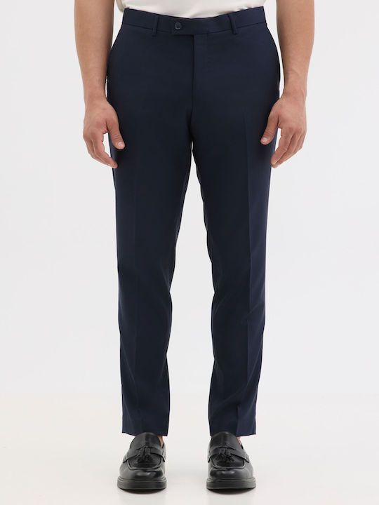 Pantaloni Elastic cu Croială Slim Blue