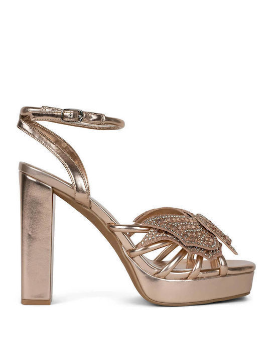 Jeffrey Campbell Fantasies Leather Sandals Gold