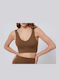 Women's Sports Bra without Padding Brown