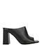 Mules with Chunky High Heel in Black Color