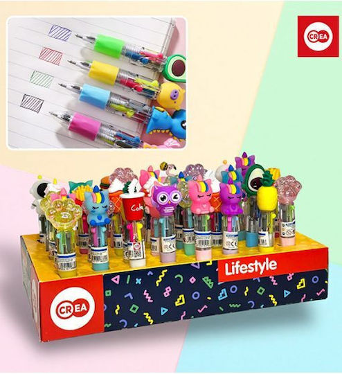 Crea Stift Kugelschreiber mit Mehrfarbig Tinte (Μverschiedene Designs/Farben)