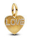 Pandora Charm Heart In Gold Plated Silver