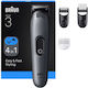 Braun Series 3 AIO3500 Ξυριστική Μηχανή Σώματος / Προσώπου Επαναφορτιζόμενη