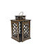 TnS Wooden Lantern Brown 11.5x7.5cm