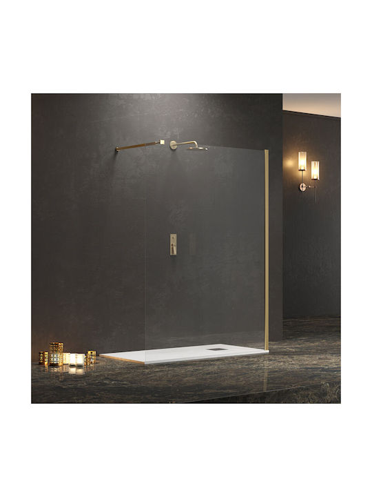 Karag Walkin 1 Fixed Side for Shower 60x200cm Clear Glass Oro