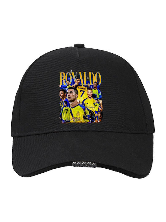Cristiano Ronaldo Al Nassr Work & Activity Cap with LED Light Ideal for Night & Low Light 100% Cotton Adult Unisex