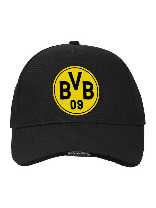 Работна и активна шапка Bvb Borussia Dortmund с LED светлина, идеална за нощ и слаба светлина, 100% памук, за възрастни унисекс