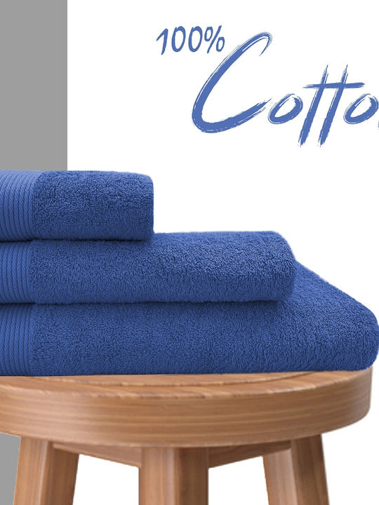 My Home Luxury Hand Towel 30x50cm Dark Blue Wei...