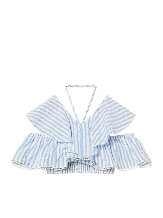 Kids' Crop Top Short Sleeve Light Blue