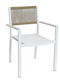 Outdoor Armchair Rattan Horus White/Brown 56x58x83cm