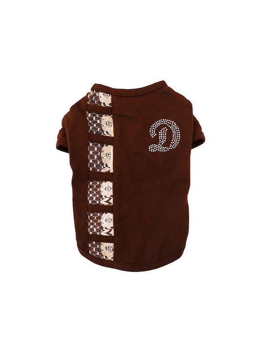 Pet Dog Shirt Lace Brown S 26cm