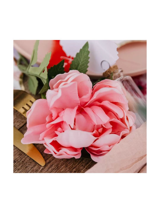 Beauty Home Διακοσμητικό Κλαδί Παιώνιας Ροζ Πράσινο 56x10cm