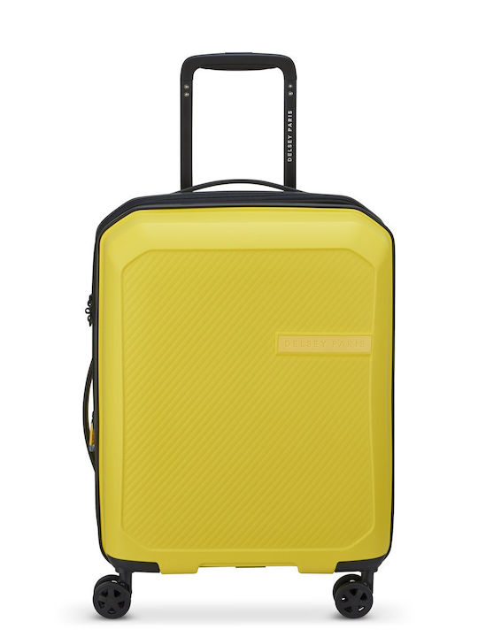Delsey Slim Expandable Cabin Travel Suitcase Hard Bright Yellow with 4 Wheels Height 55cm 310580345