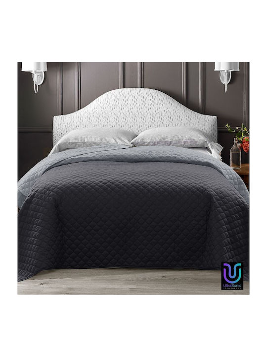 Isadore Lorraine Ultrasonic Coverlet Single Anthracite Grey 160x240cm