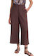 Women's Fabric Trousers Straight Line Chocolate