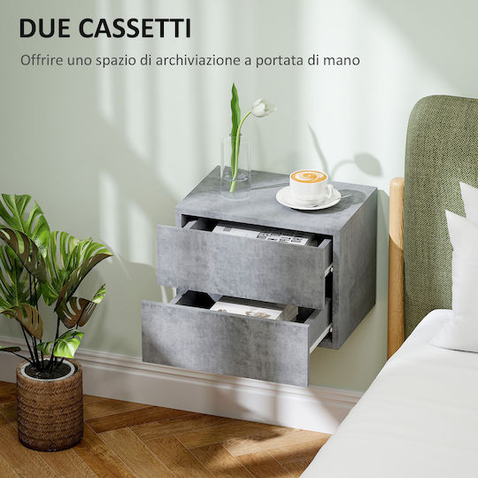 Bedside Tables Wooden Gray 2 Pieces 40x29x30cm