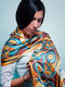 Kalfas Luxury Silk Women's Silk Scarf Light Blue