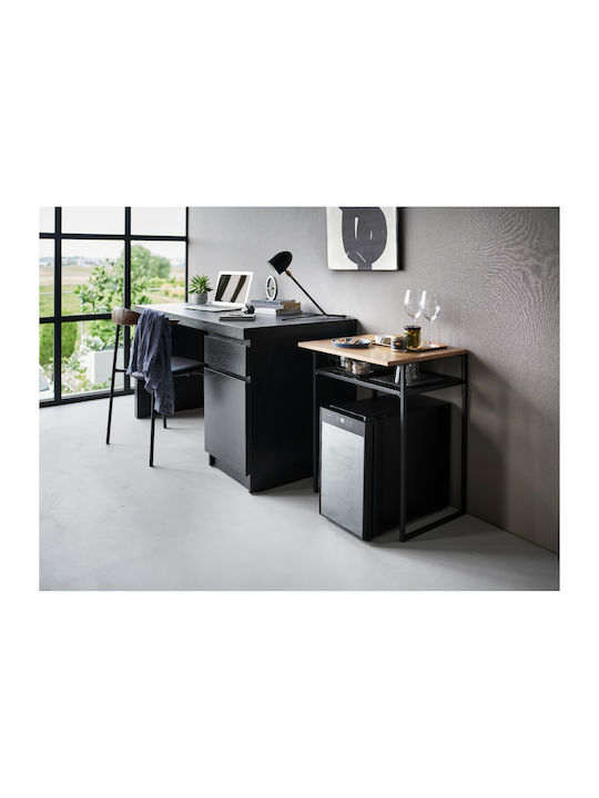 Rectangular Side Table Metal Black/brown L53xW45.2xH66cm.