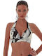 Chic Escape Bikini Τριγωνάκι B Cup με Ενίσχυση Floral Μαύρο-μπεζ
