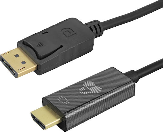 Powertech Cablu DisplayPort - HDMI de sex masculin 1.5m Negru (CAB-H183)