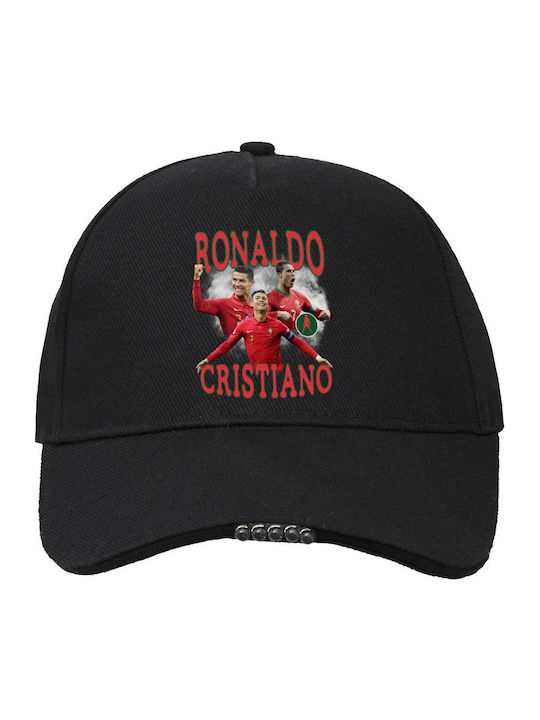 Șapcă de lucru și activitate Cristiano Ronaldo cu lumină LED ideală pentru noapte și lumină scăzută 100% bumbac adulți unisex