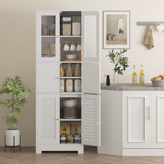 HomCom 834-678V80WT Στήλη Μπάνιου Δαπέδου 60x30x170.5cm Λευκή