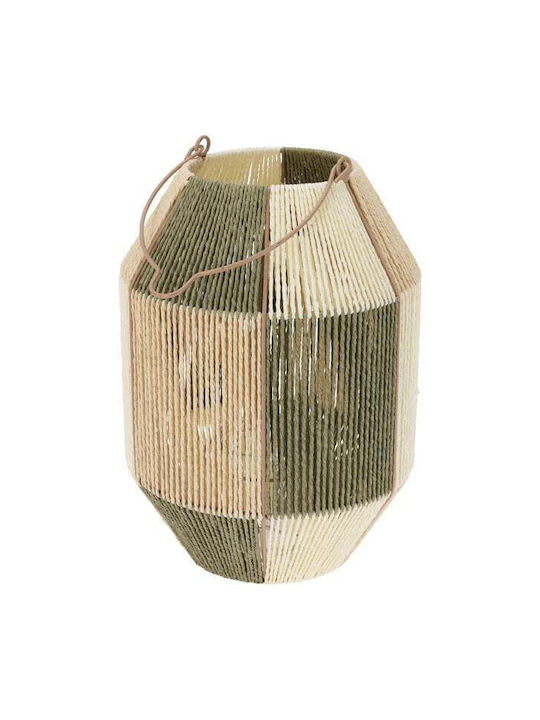 Dekorative Boho Laterne Seil Papier 24x34cm Grün