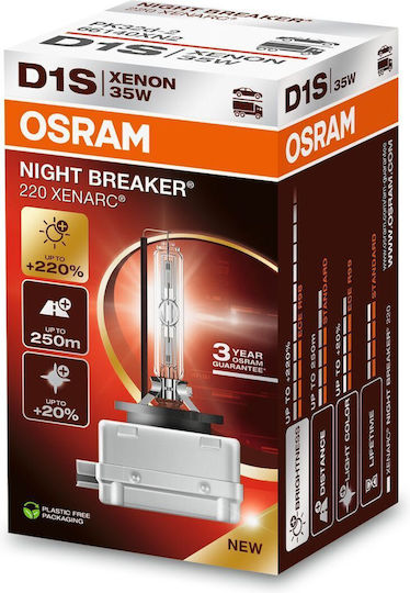 Osram Лампи Автомобила & Мотоциклета Xenarc Night Breaker 220 D1S / PK32d-2 Ксенон 4500К Неутрално бяло 85V 35W 1бр
