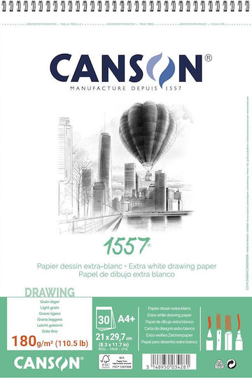 Скицник Canson Extra White 1557 A4 Спирала 120g 30 листа