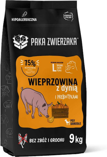 Paka Zwierzaka 9kg Dry Food for Large Breed Dogs Grain-Free & Gluten-Free with Pork and Pumpkin