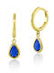 Bijou Box Earrings Hoops made of Silver Gold Plated with Stones
