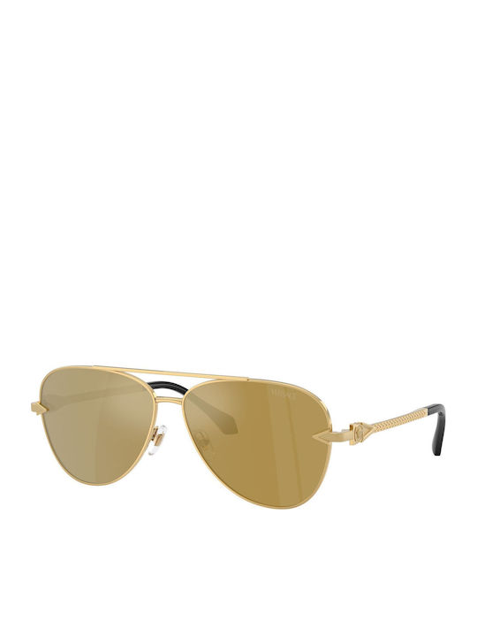 Versace Damen Sonnenbrille mit Gold Metall Gest...