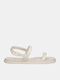 Women's Flat Sandals in Beige Color