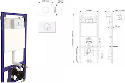 Built-in Metallic Low Pressure Rectangular Toilet Flush Tank White