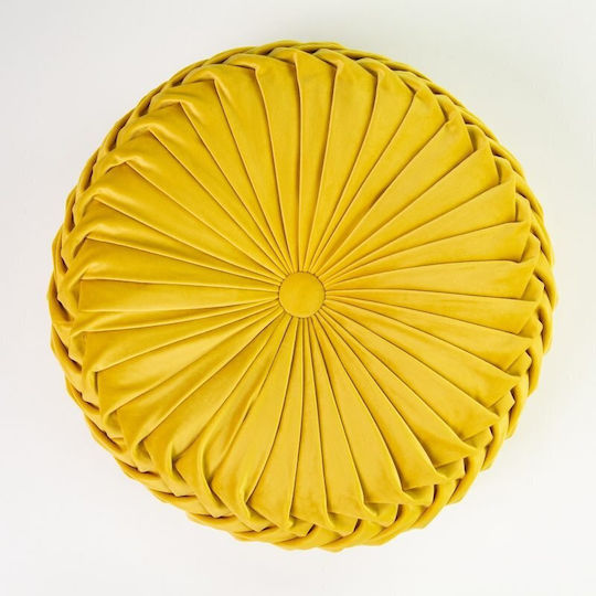 Liolios Home Sofa Cushion from Velvet Yellow 40cm.