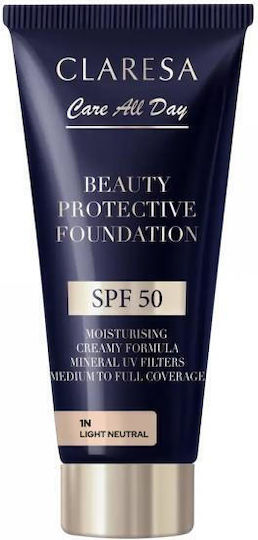 Claresa Beauty Protective Liquid Foundation SPF50 1n Light Neutral 30ml