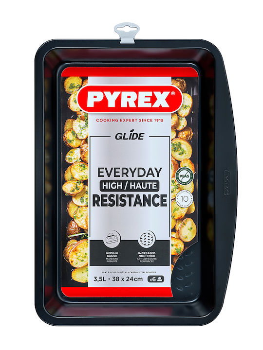 Pyrex Ταψί Ορθογώνιο Αλουμινίου με Αντικολλητική Επίστρωση 24x38cm
