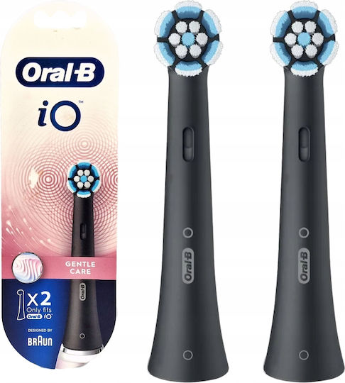 Oral-B iO Gentle Care Electric Toothbrush Replacement Heads Black 2pcs