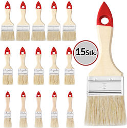 Set 15 Pensule de Pictură Monzana Lemn 3 Dimensiuni Diferite